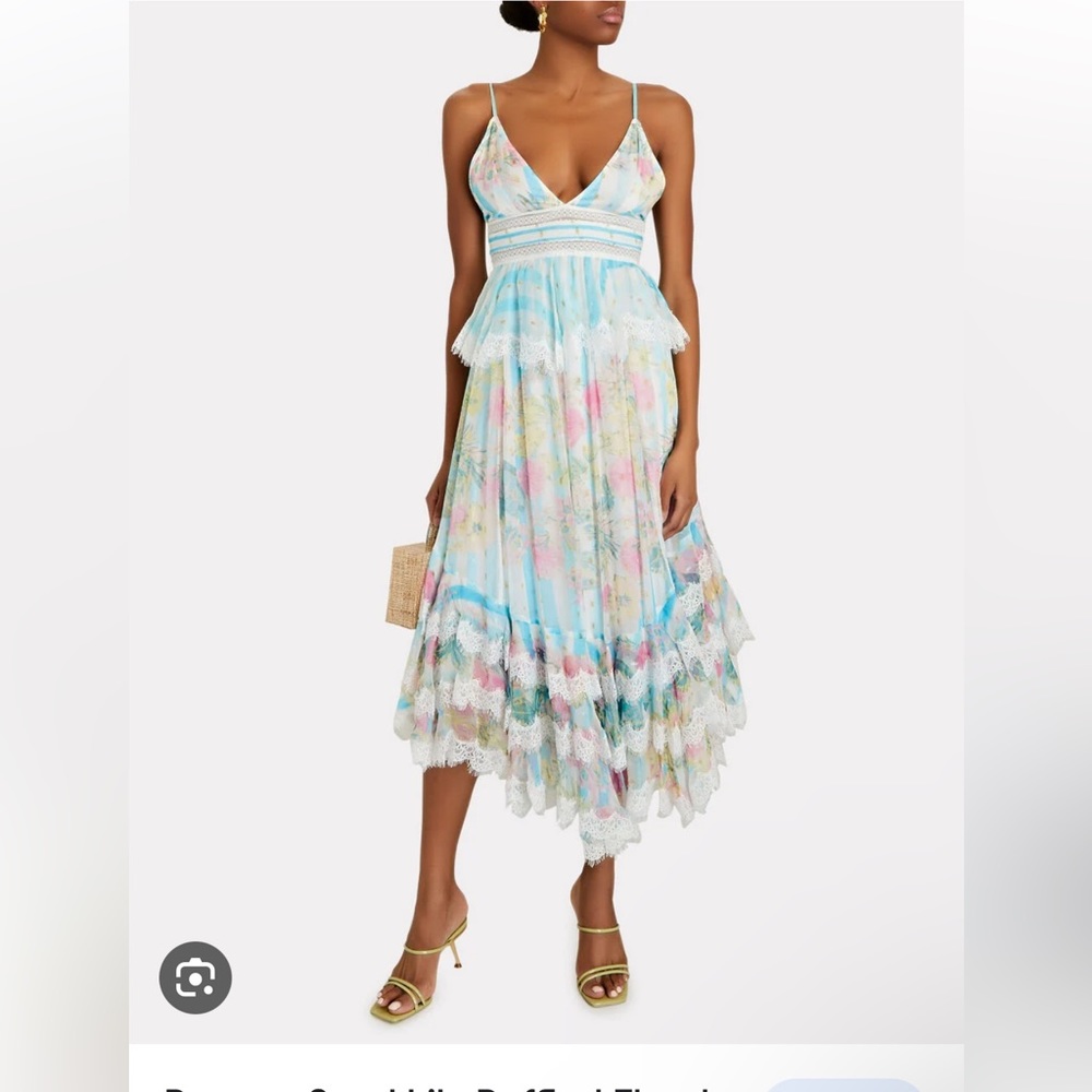 MAJOR ISO!!!!! - ROCOCO SAND LILY METALLIC FLORAL RUFFLE DRESS